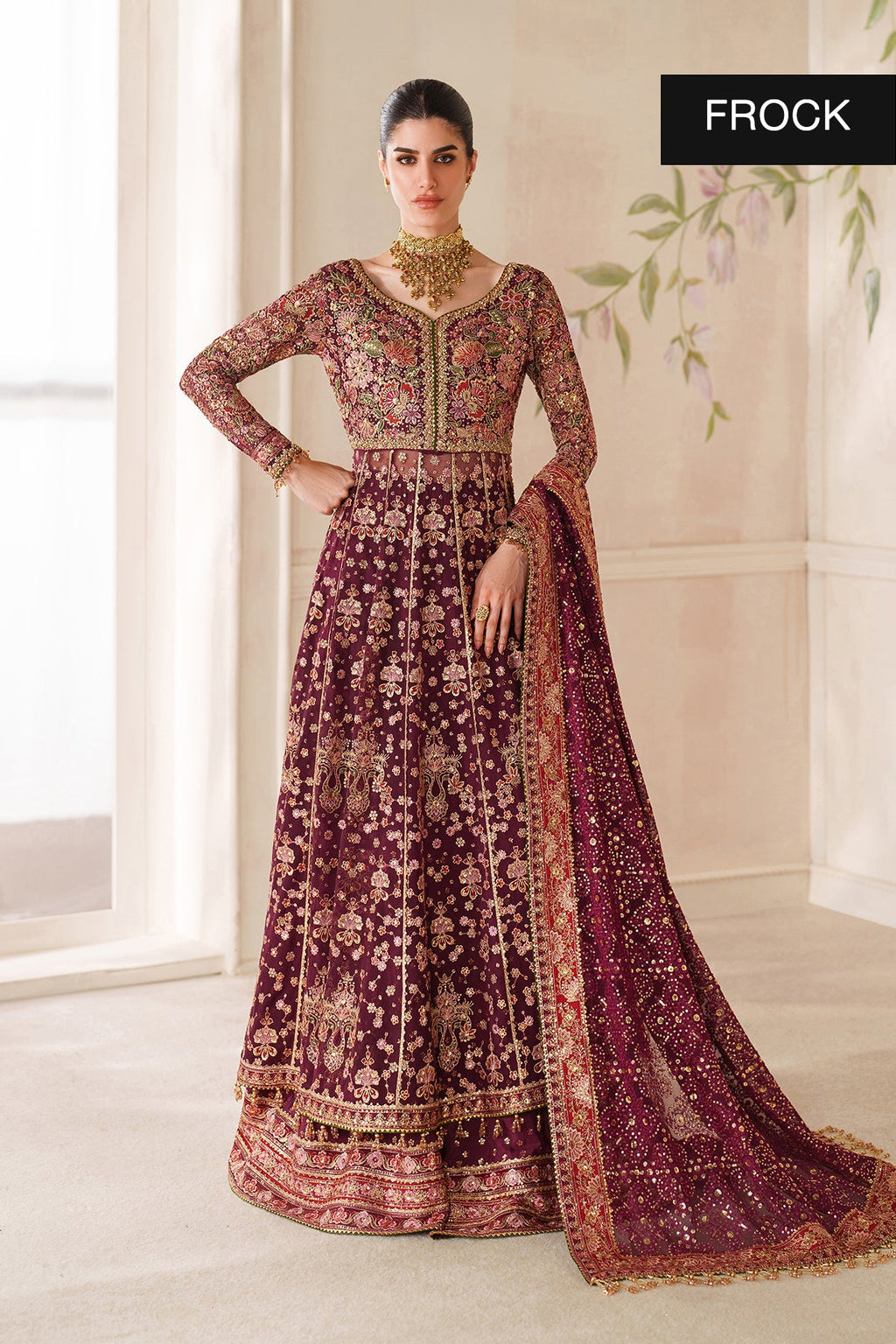 EMBROIDERED CHIFFON CH14-05 STITCHED