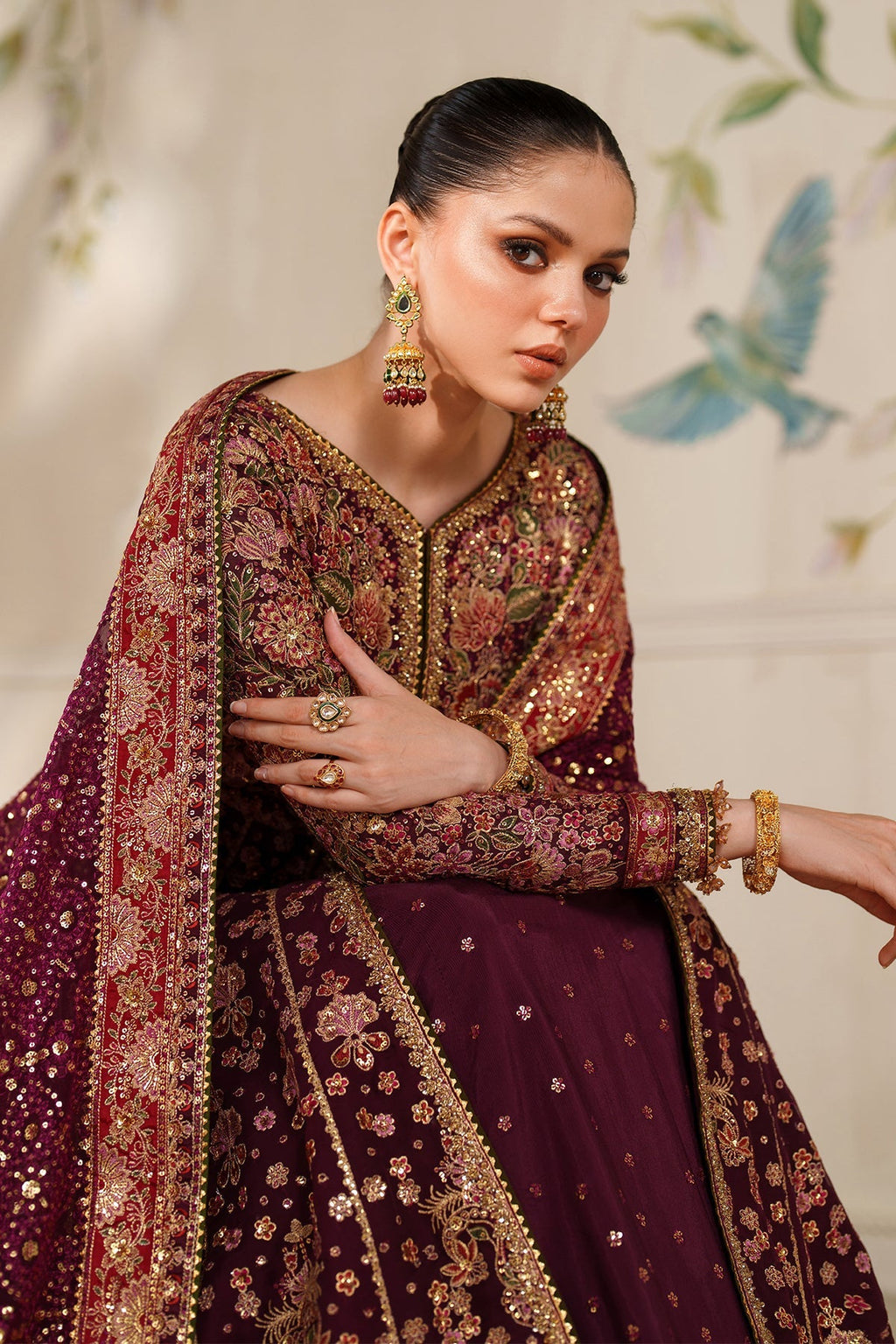 EMBROIDERED CHIFFON CH14-05 STITCHED