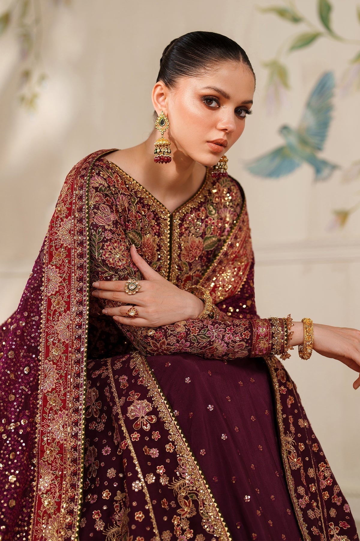 EMBROIDERED CHIFFON CH14-05 STITCHED