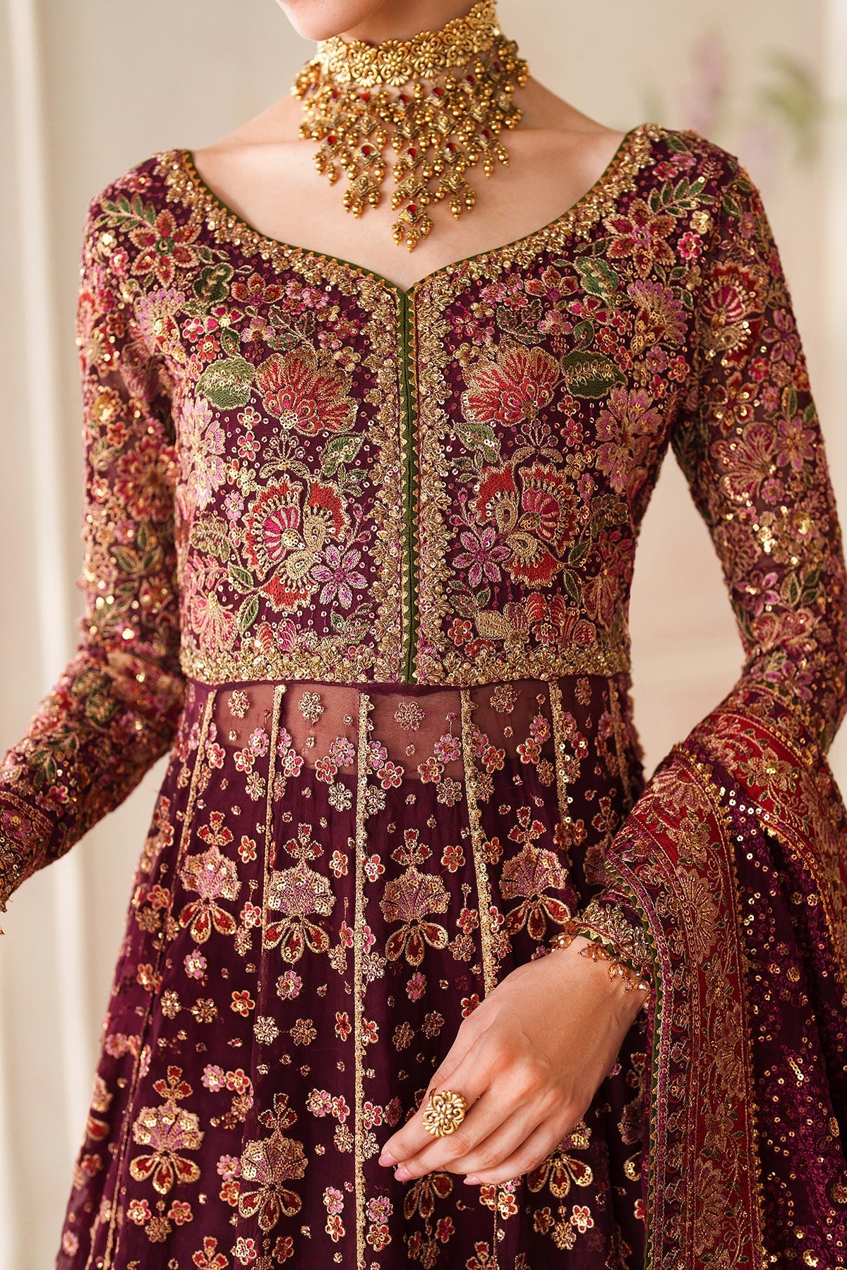 EMBROIDERED CHIFFON CH14-05 STITCHED