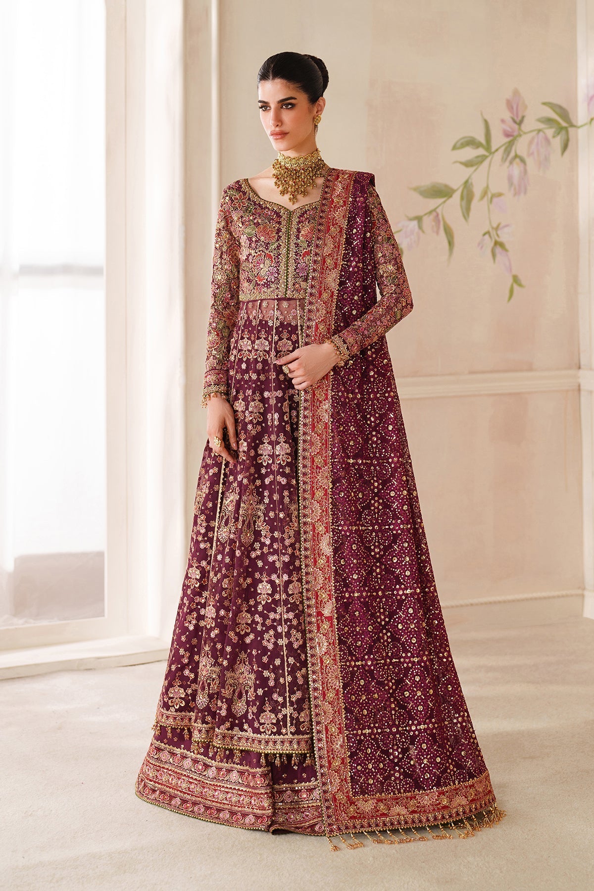 EMBROIDERED CHIFFON CH14-05 STITCHED