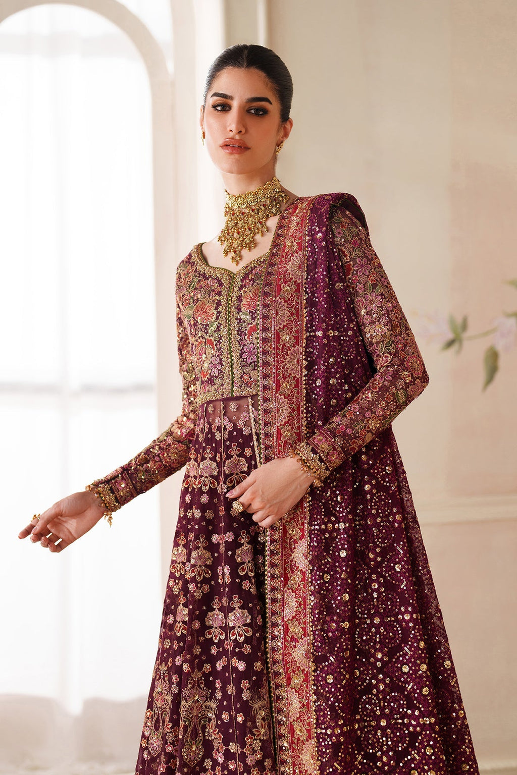 EMBROIDERED CHIFFON CH14-05 STITCHED