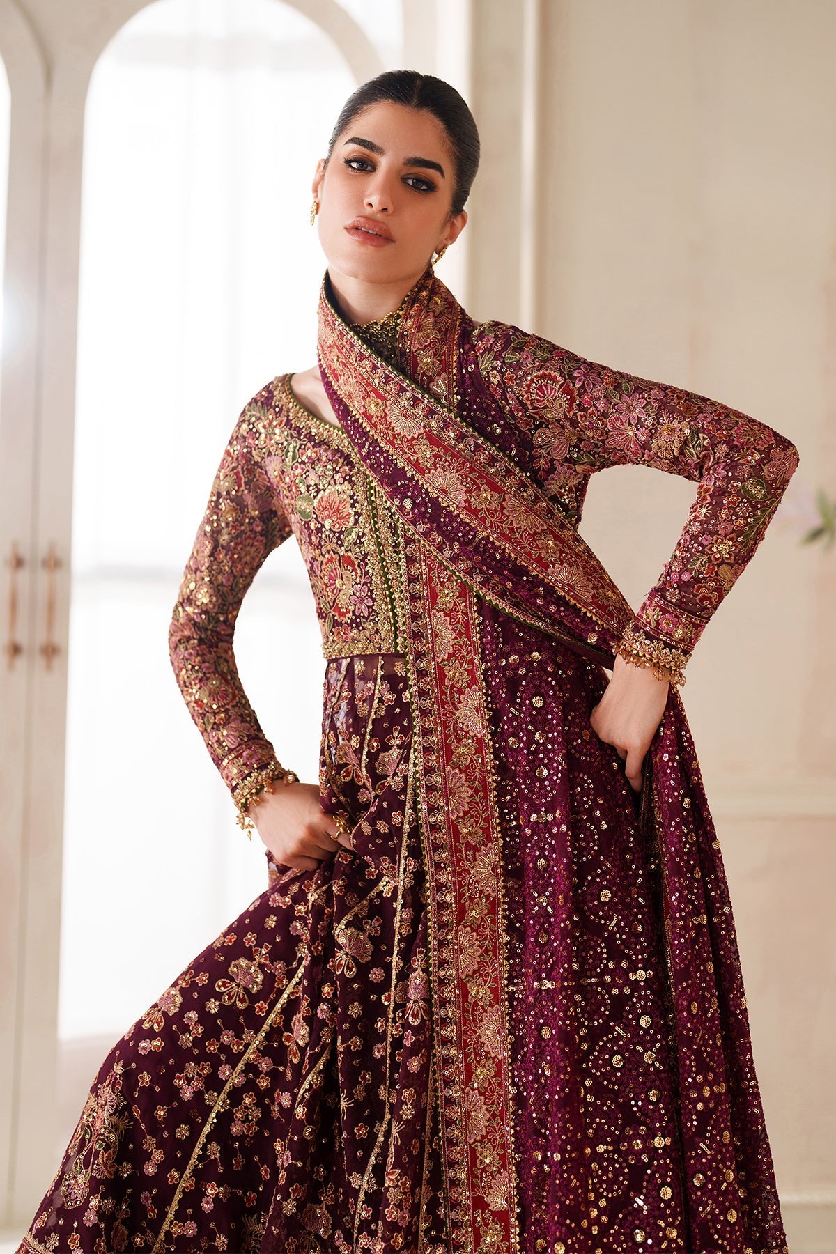 EMBROIDERED CHIFFON CH14-05 STITCHED