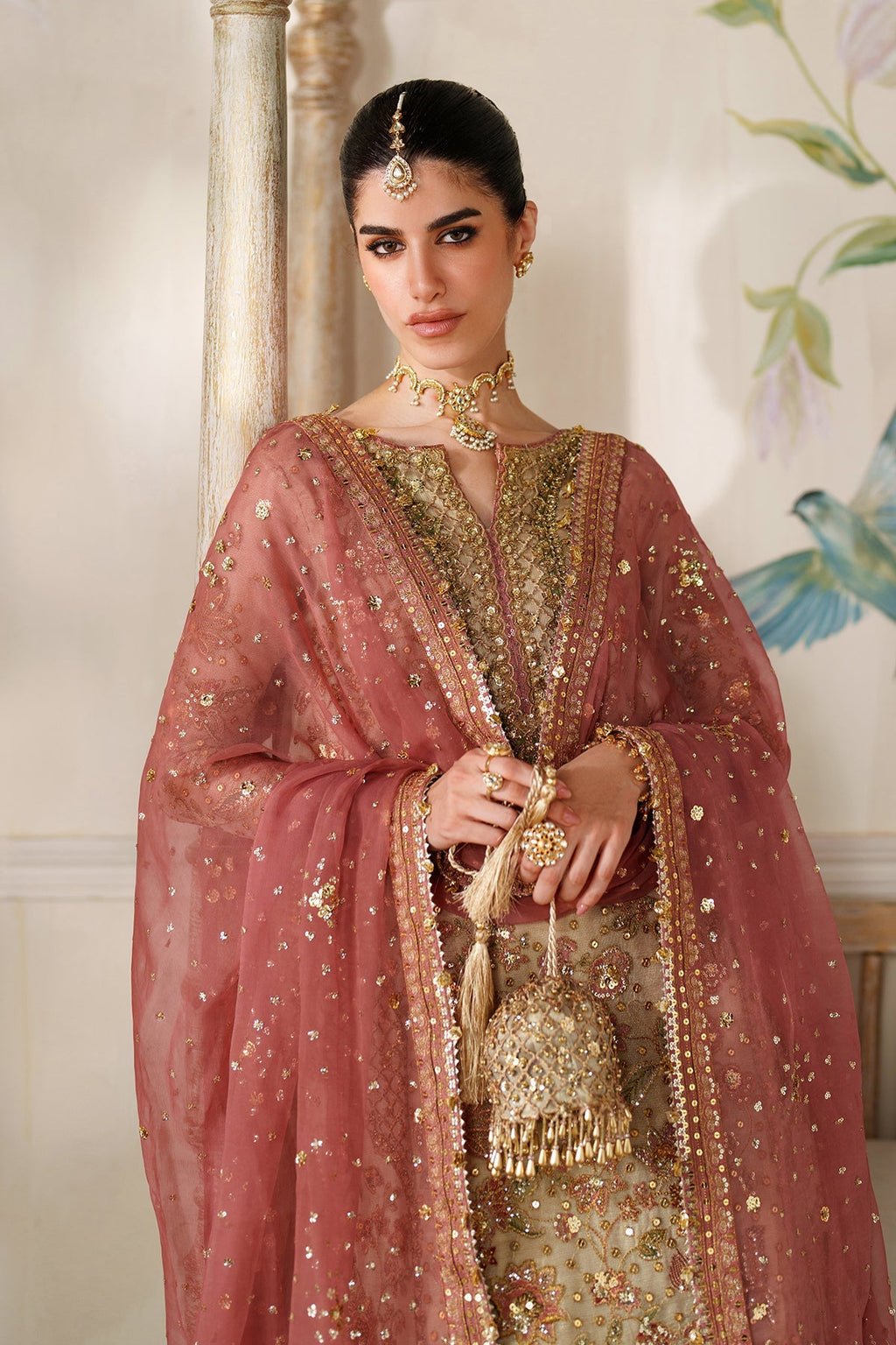 EMBROIDERED NET CH14-02 STITCHED