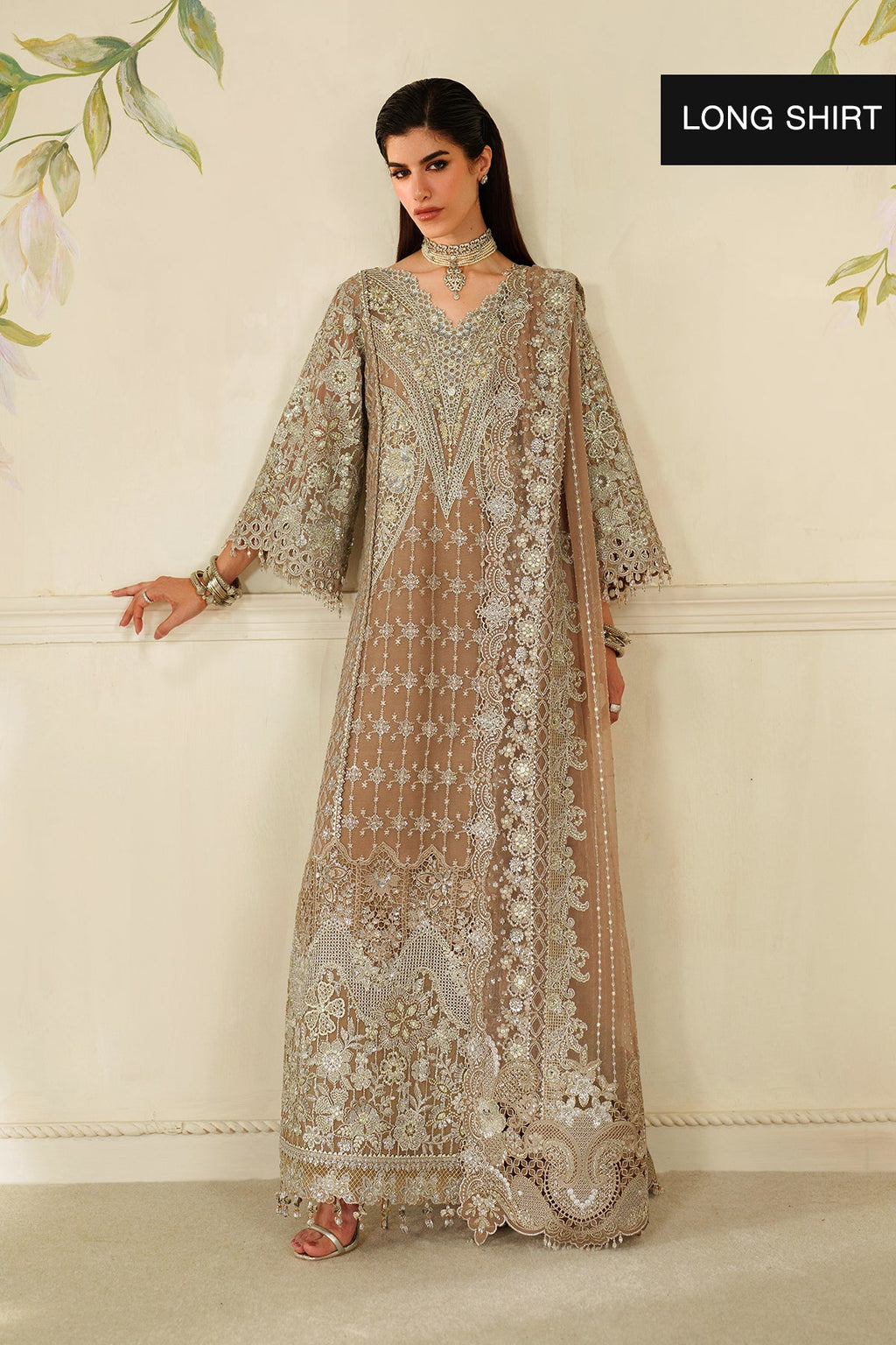 EMBROIDERED CHIFFON CH14-08 STITCHED
