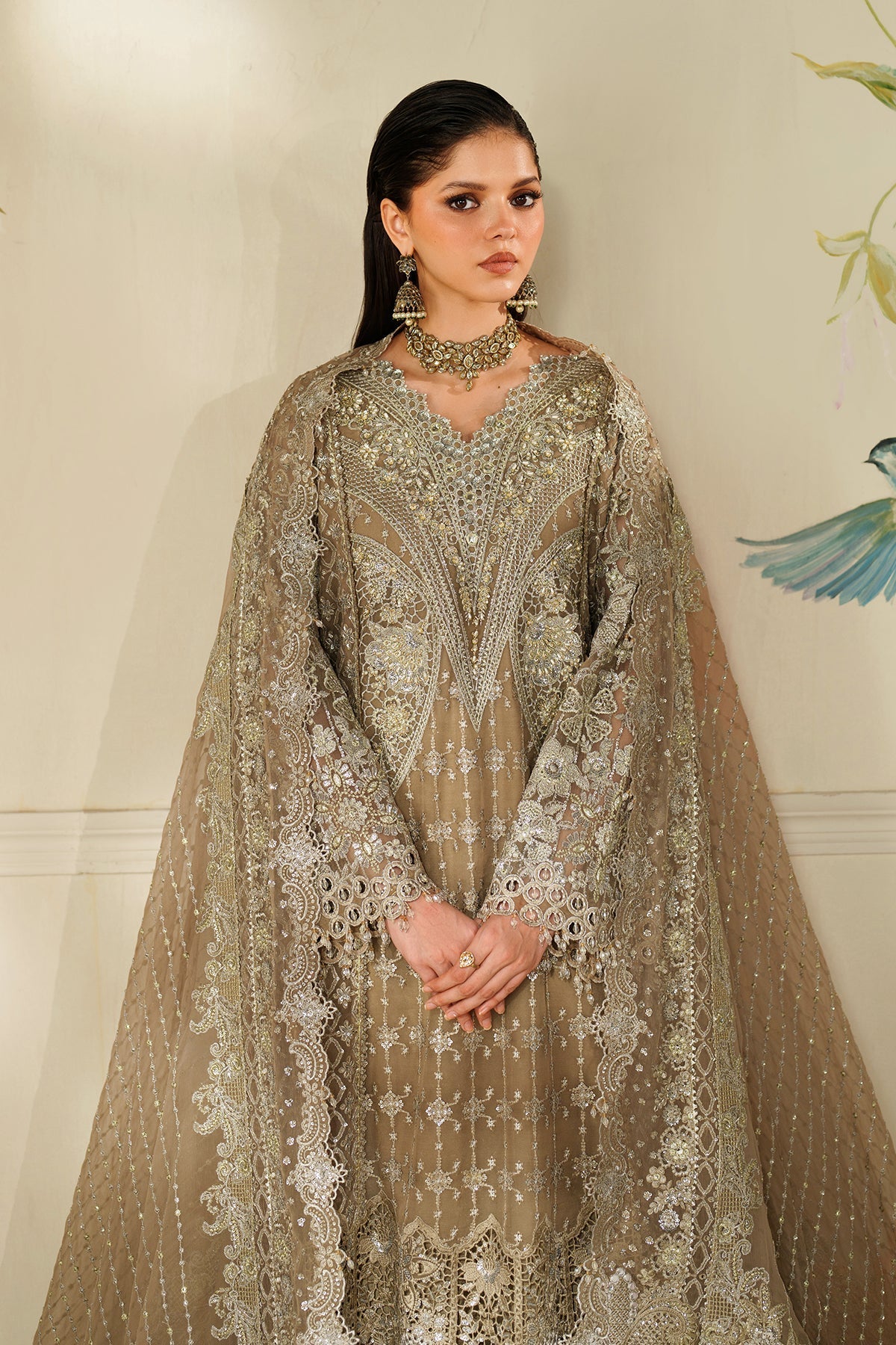EMBROIDERED CHIFFON CH14-08 STITCHED