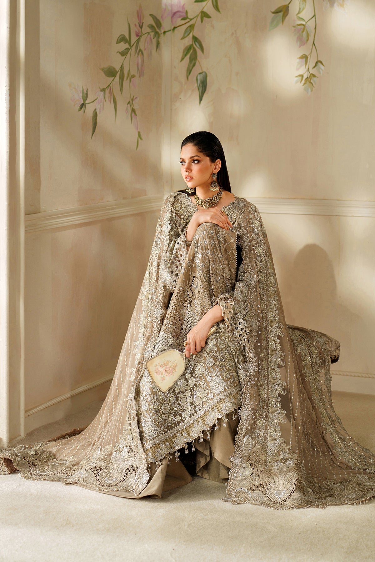EMBROIDERED CHIFFON CH14-08 STITCHED