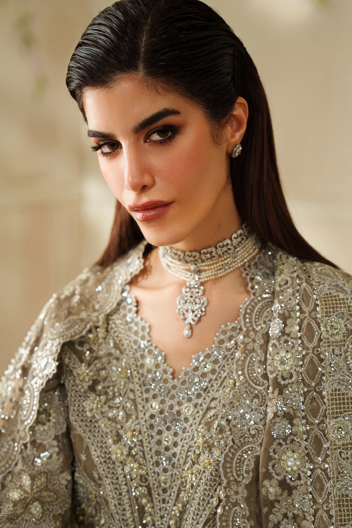 EMBROIDERED CHIFFON CH14-08 STITCHED