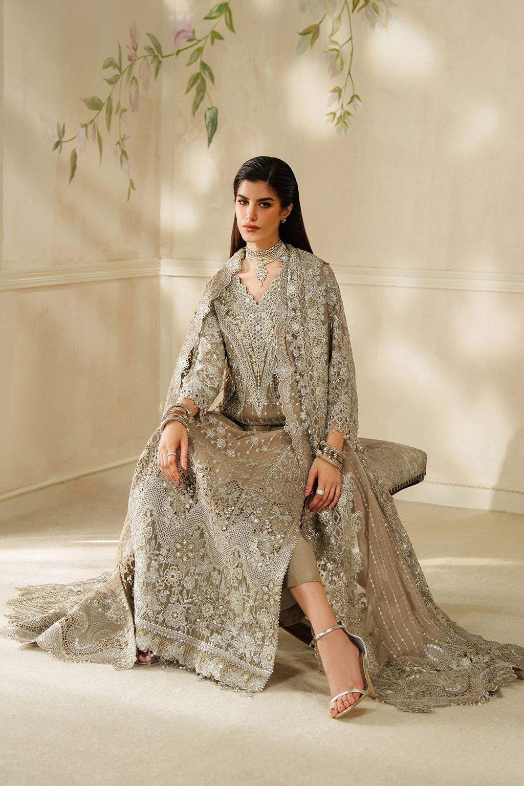 EMBROIDERED CHIFFON CH14-08 STITCHED