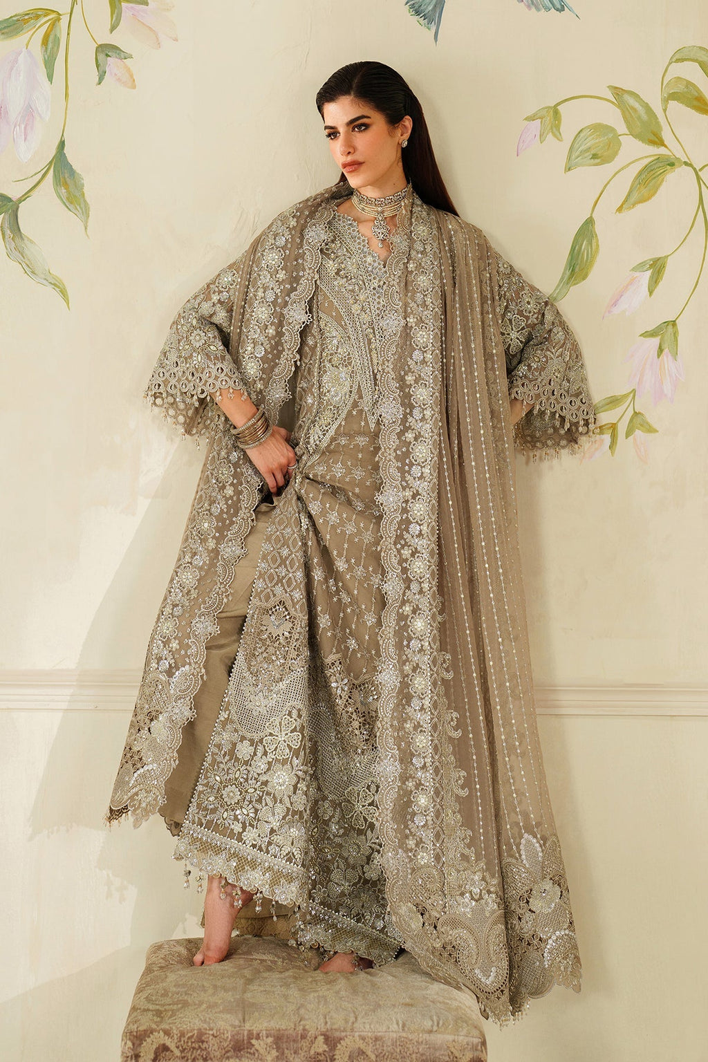 EMBROIDERED CHIFFON CH14-08 STITCHED
