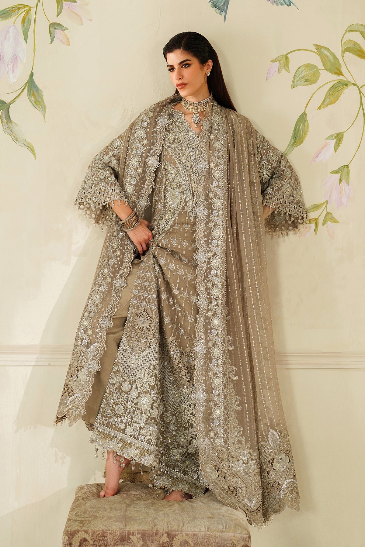 EMBROIDERED CHIFFON CH14-08 STITCHED