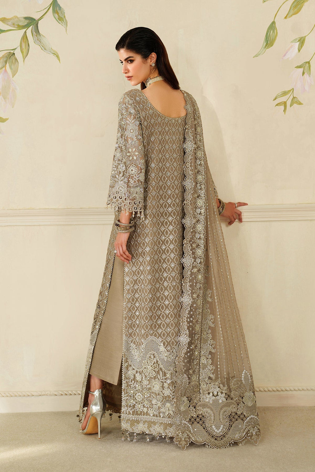 EMBROIDERED CHIFFON CH14-08 STITCHED