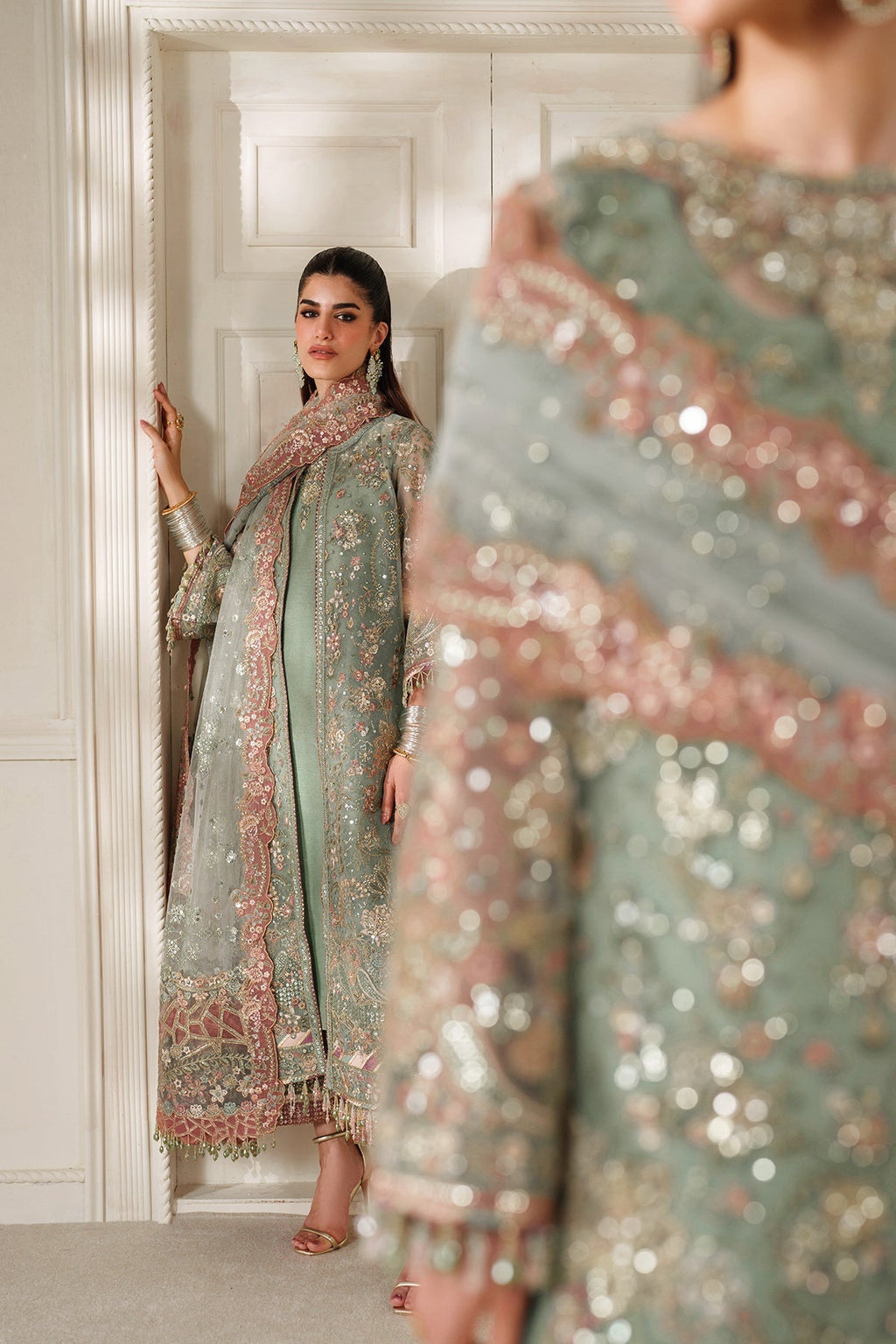 EMBROIDERED NET CH14-06 STITCHED