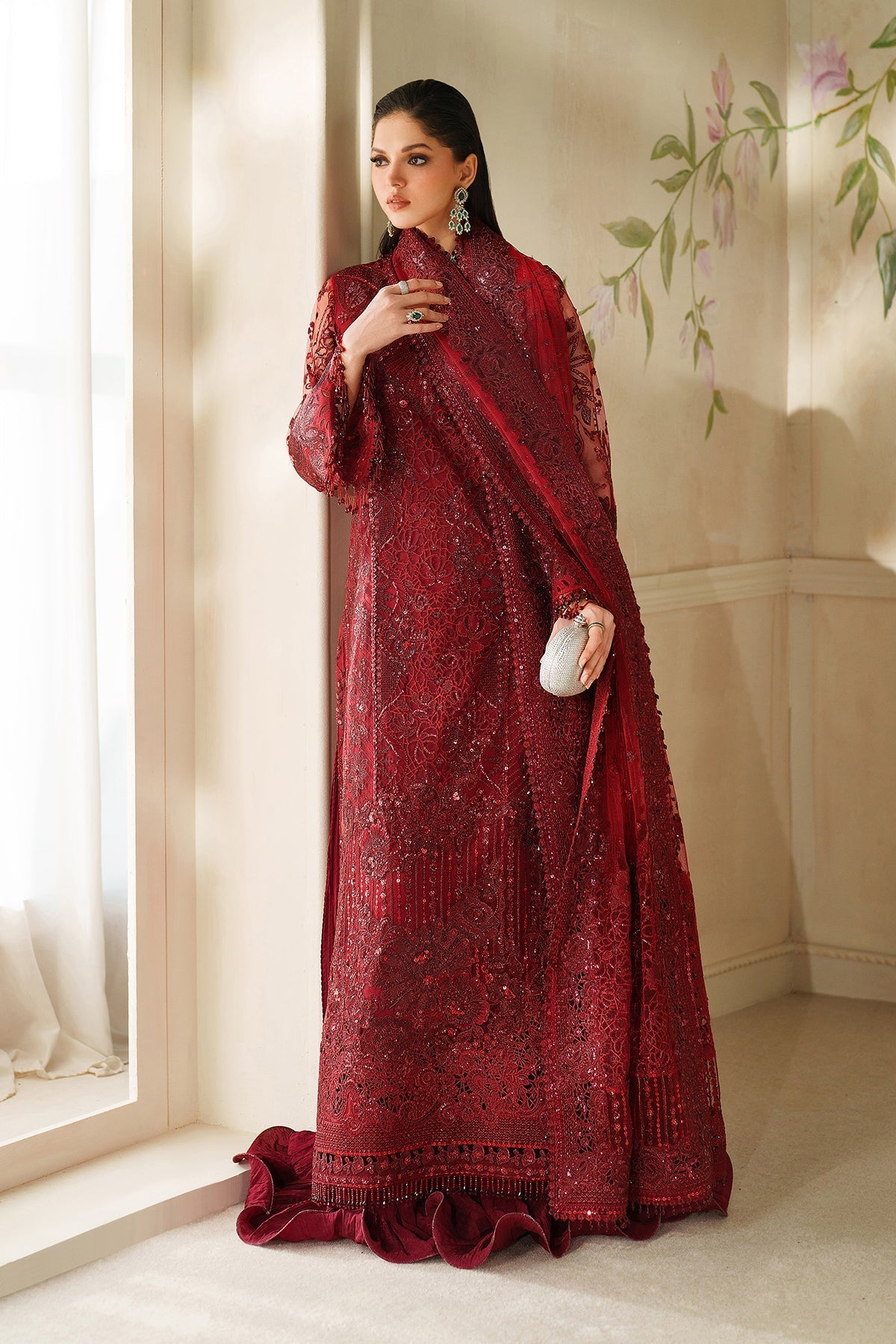 EMBROIDERED NET CH14-01 STITCHED