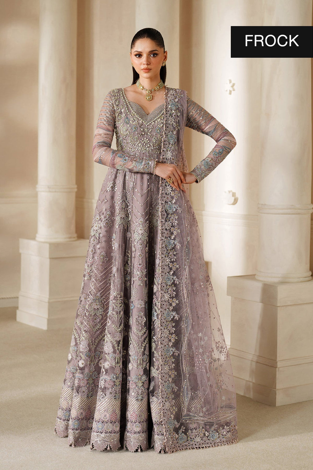 EMBROIDERED NET CH14-04 STITCHED