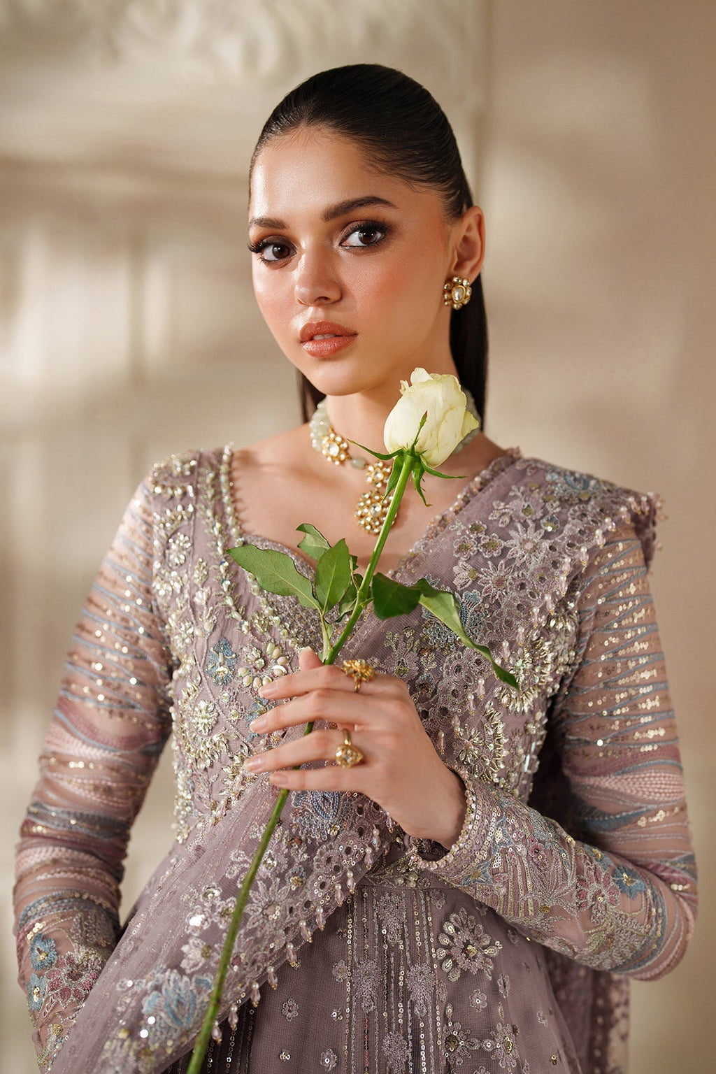 EMBROIDERED NET CH14-04 STITCHED