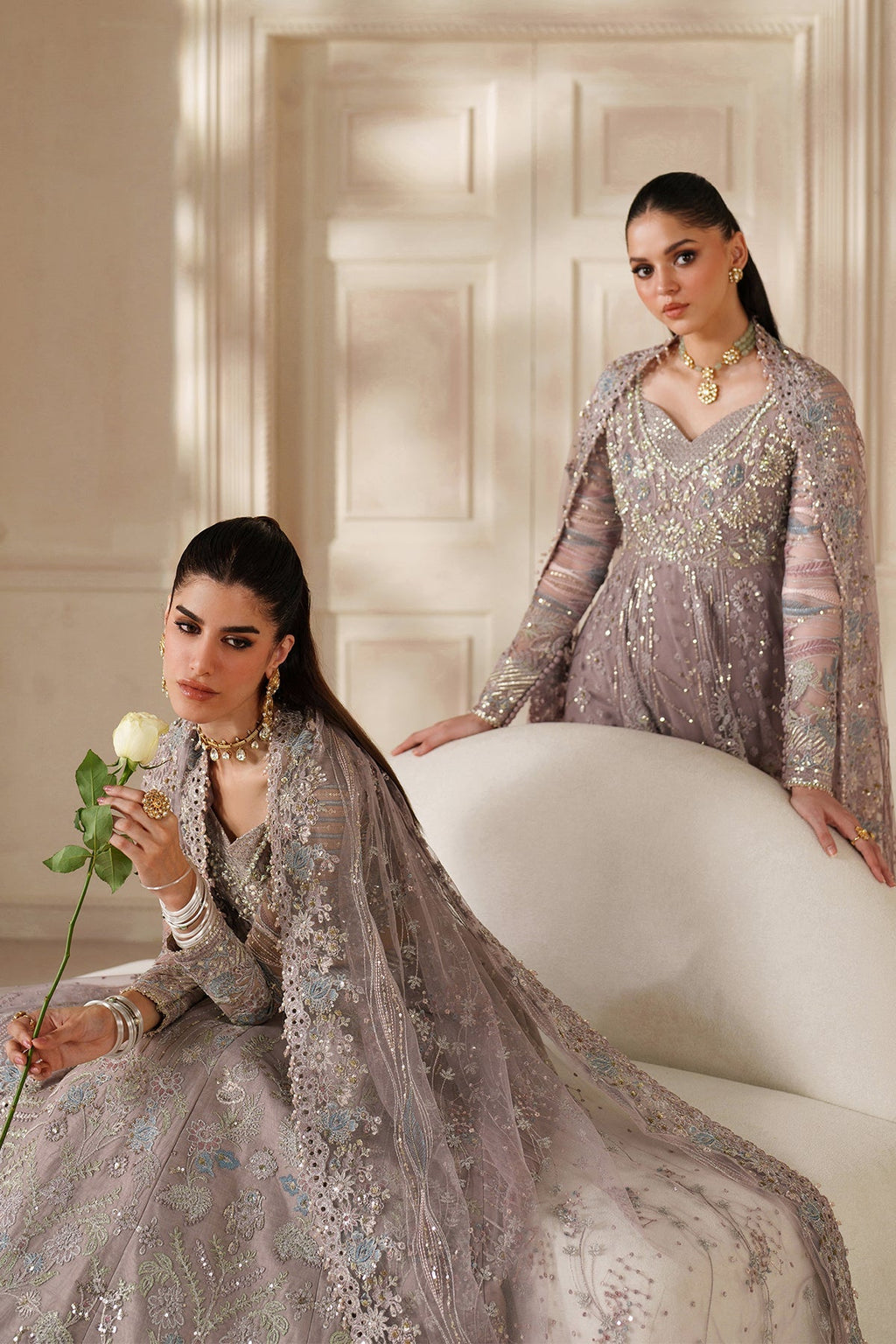 EMBROIDERED NET CH14-04 STITCHED