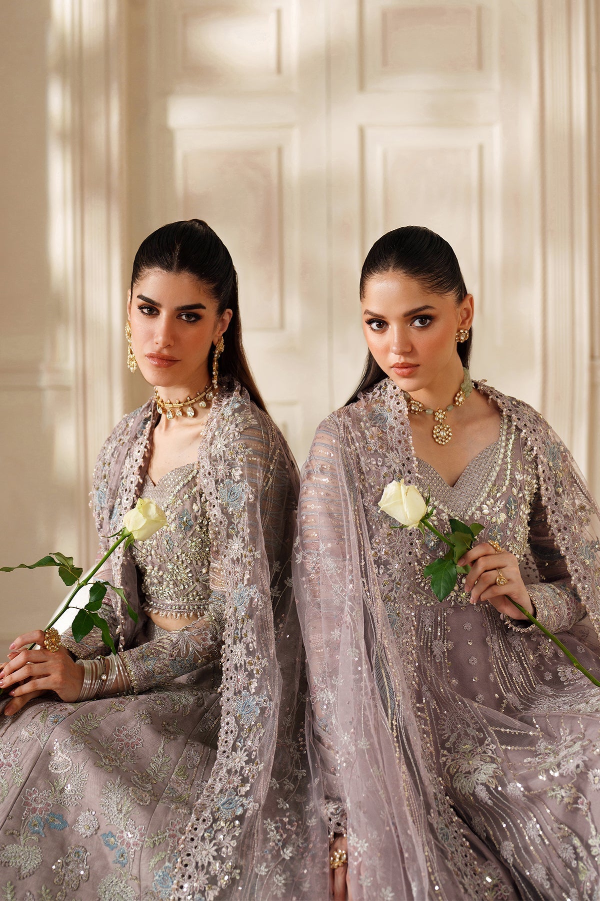 EMBROIDERED NET CH14-04 STITCHED