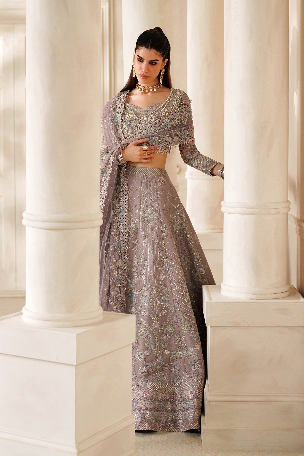 EMBROIDERED NET CH14-04 STITCHED