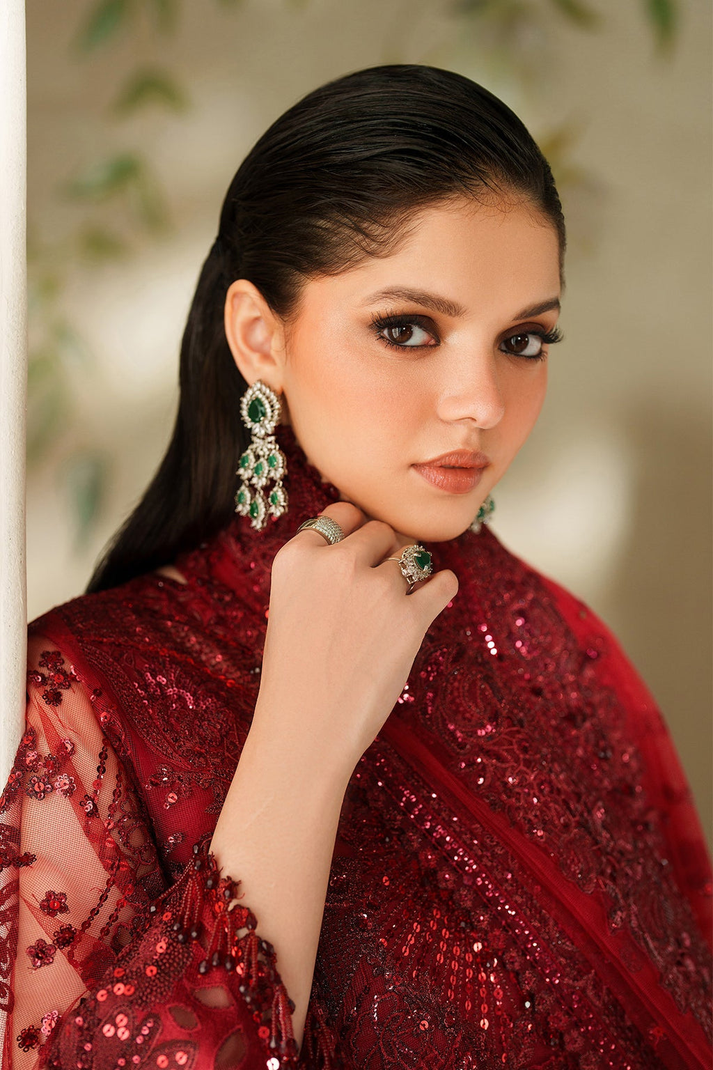 EMBROIDERED NET CH14-01 STITCHED