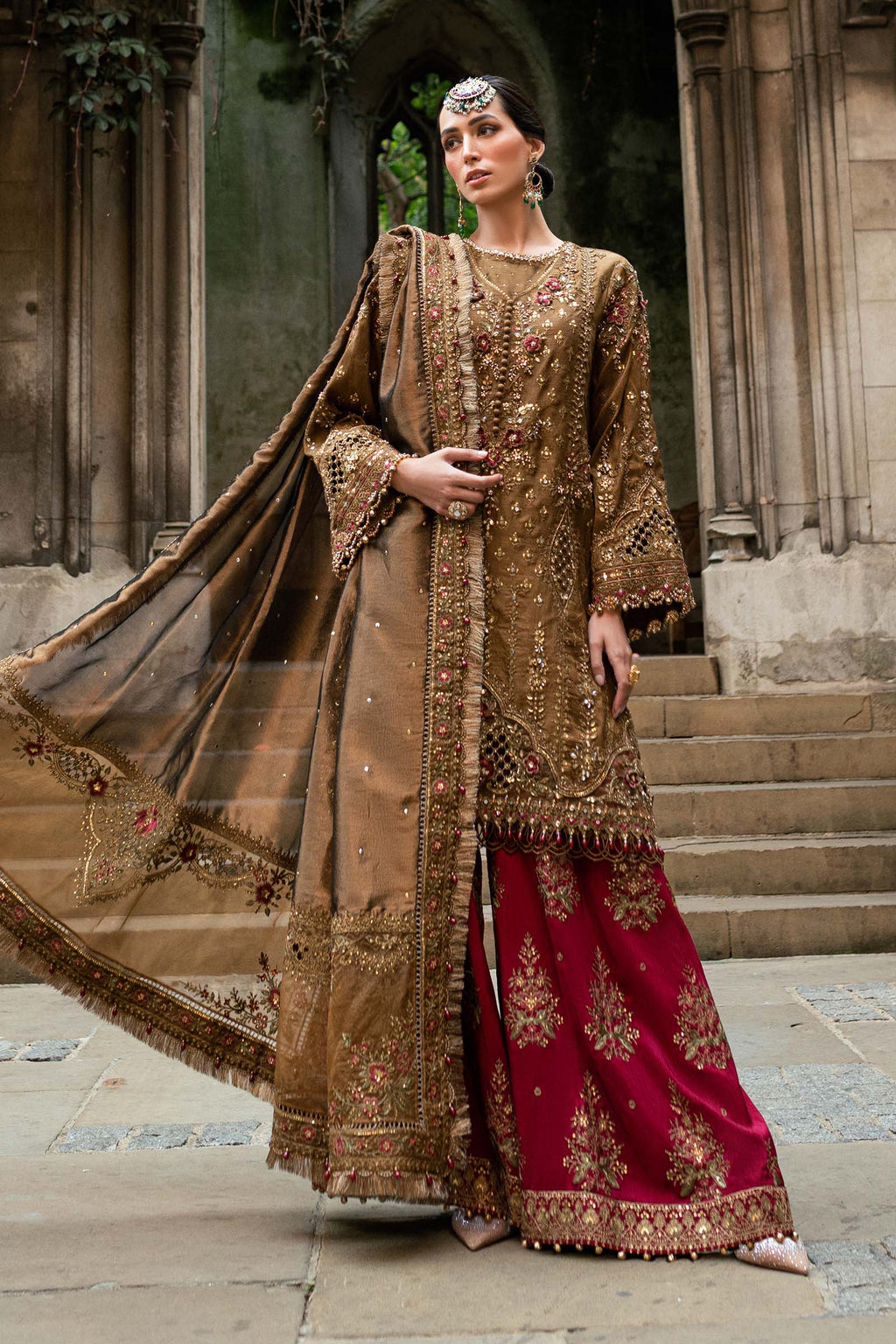 3 Piece Unstitched Embroidered Raw Silk Suit
