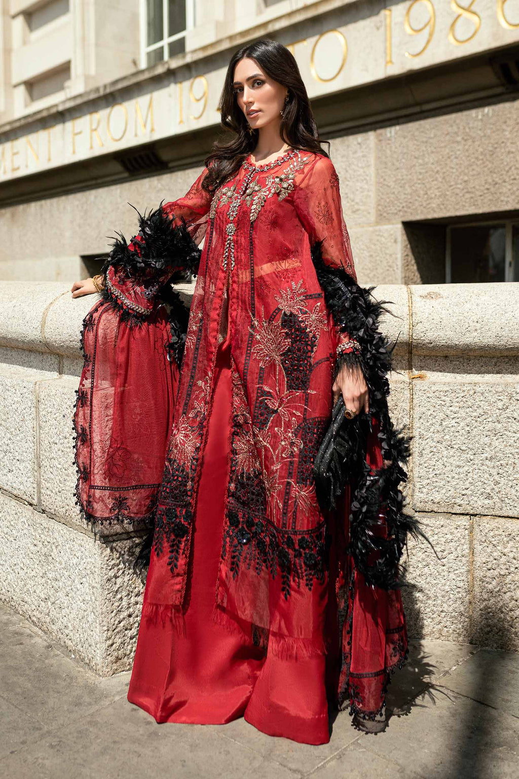 3 Piece Unstitched Embroidered Organza Suit