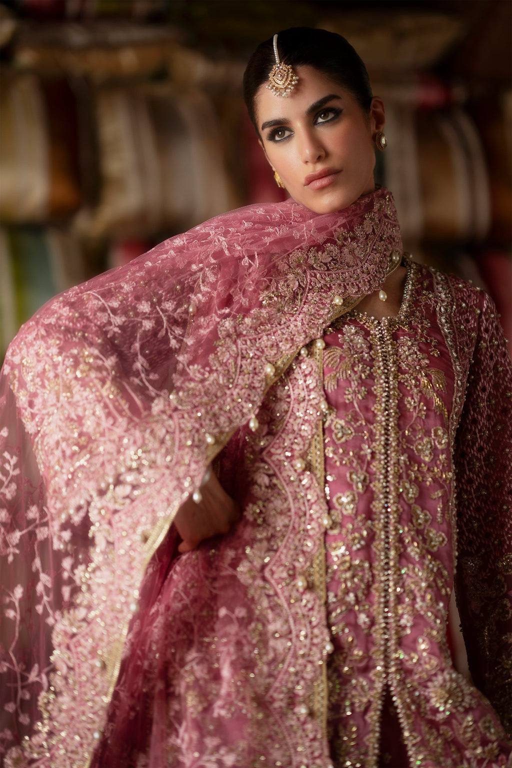 SELAH Dreamy Candy Pink Embroidered Short Shirt Gharara Suit