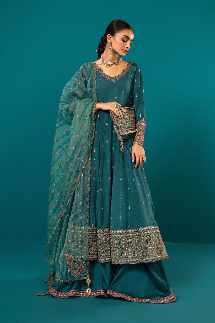 Maria B - Embroidered RTW 24 - Teal Green