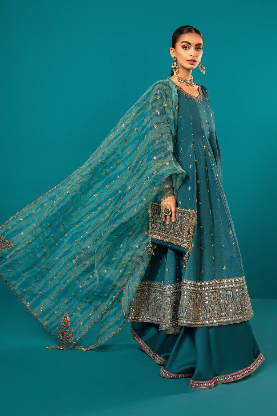 Maria B - Embroidered RTW 24 - Teal Green