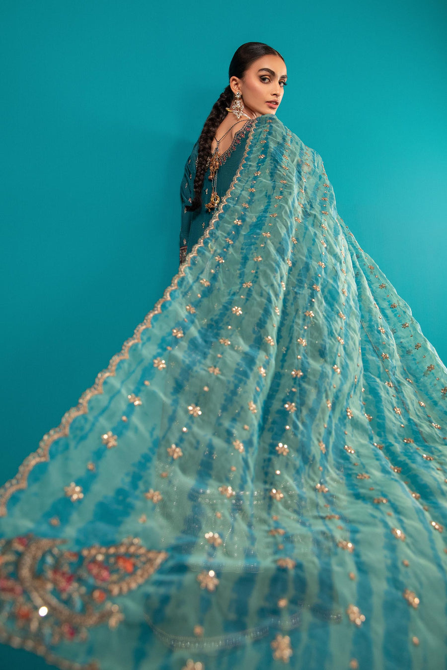 Maria B - Embroidered RTW 24 - Teal Green